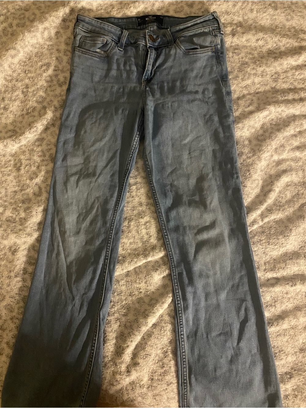 Hollister Women's Straight Leg Jeans - Light Blue Wash